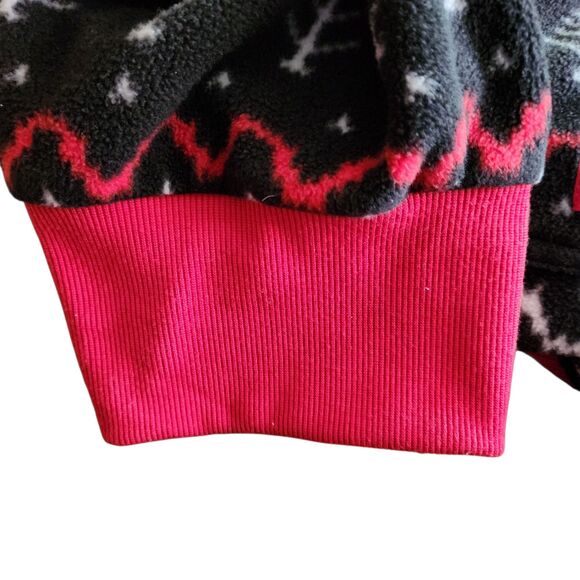 Tipsy Elves Fleece One-Piece Pajamas w/ Hood Black Reindeer Size XLarge - Picture 5 of 6